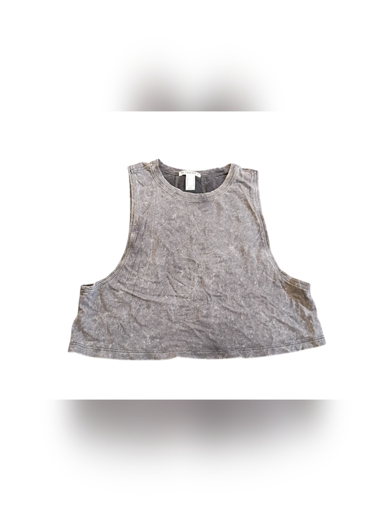 Forever 21 Tops - Forever 21 Acid Wash Cropped Tank Top Gray Sleeveless Boxy Fit Women’s Medium